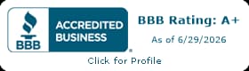 Better Business Bureau Accredited Business seal for Granbury Gutters